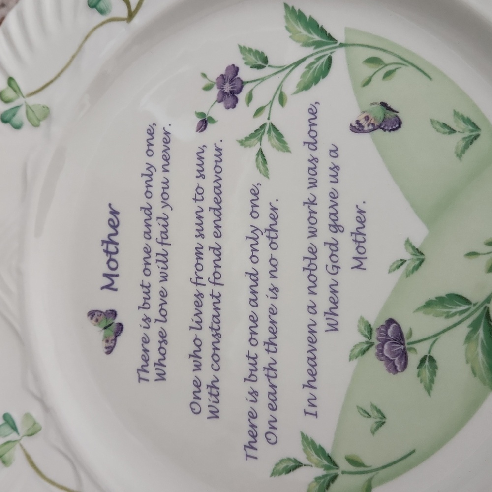 Belleek Fine Parian China Mother's Blessing Plate NEW - Picture 4 of 10